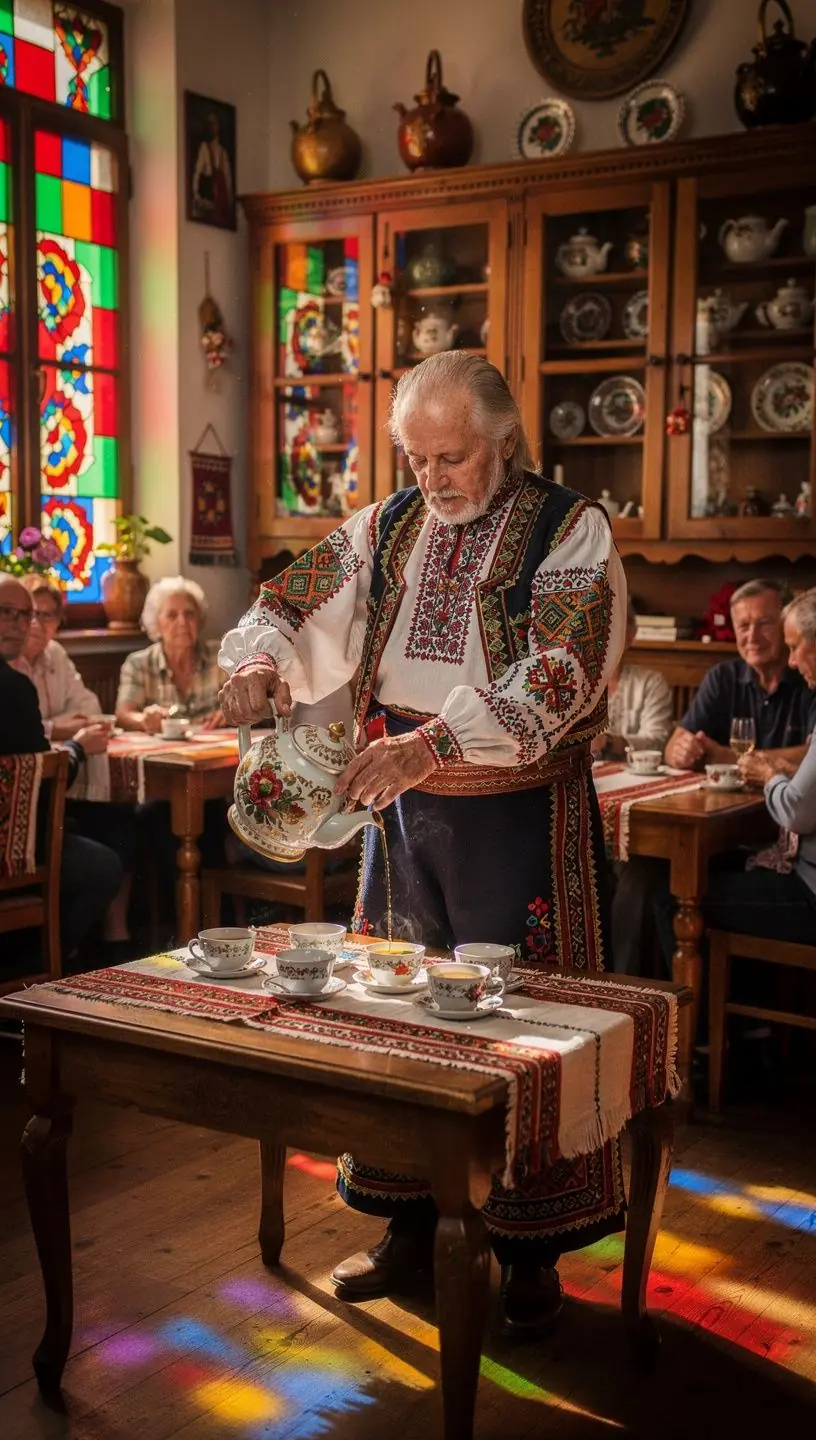 Finom tea szertartás, csendes környezetben, élvezettel.
