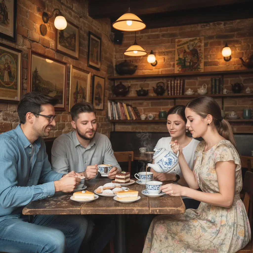 Jázmin zöld tea csomagolás, elegáns designnal és illusztrációval.